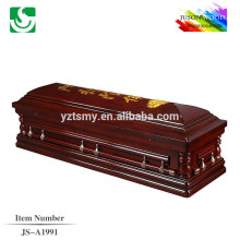 red wooden ash casket from chinese manufacture